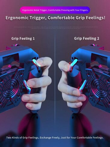 Mobile Game Controller Fast Cooling Phone Gamepad 4 Trigger 6 Finger Operation 4000 mAh Built-in battery Rechargeable for iPhone, Samsung, Oneplus, Pixel, compatible with PUBG CoD Warzone Mobile in Kuwait