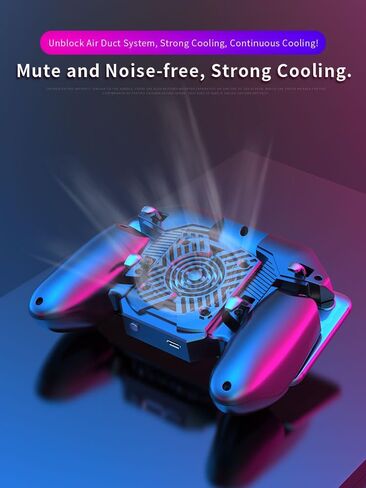 Mobile Game Controller Fast Cooling Phone Gamepad 4 Trigger 6 Finger Operation 4000 mAh Built-in battery Rechargeable for iPhone, Samsung, Oneplus, Pixel, compatible with PUBG CoD Warzone Mobile in Kuwait
