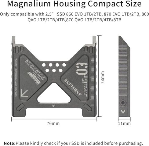 ANDYCINE Lunchbox III Magnalium Case Compatibe for Samsung 870EV0,870QVO SSD Compatible for Atomos Ninja V,V+, Ninja Flame, Ninja Inferno, and Shogun Inferno in Kuwait