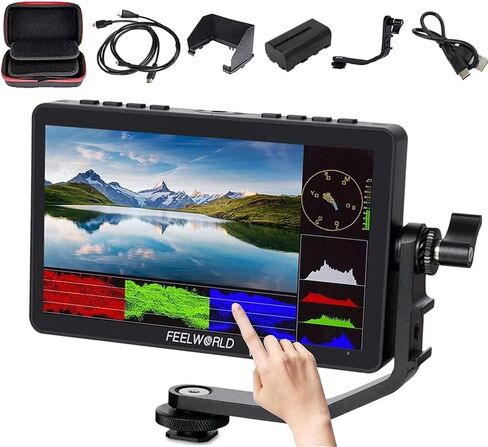 FEELWORLD F5 Pro V4 + بطارية + شاحن + حقيبة حمل 6 بوصة تعمل باللمس كاميرا مراقبة ميدانية مع مجموعة خارجية ثلاثية الأبعاد LUT F970 مثبتة لدعم النقل اللاسلكي للطاقة 4K HDMI ومخرج إدخال 5V Type-c in Saudi Arabia
