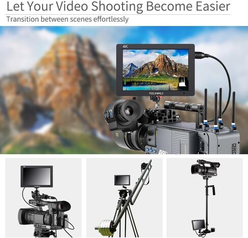 FEELWORLD FW703 7 Inch IPS 3G SDI 4K HDMI DSLR Monitor Full HD 1920x1200 On Camera Field Monitor with Histogram for Stabilizer Cameras Rig in Saudi Arabia