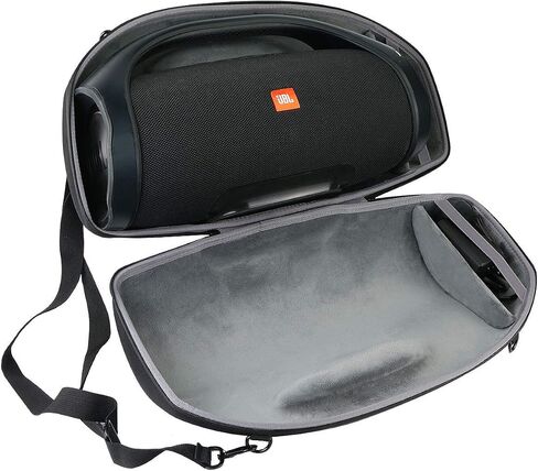 co2CREA Hard Travel Case for Boombox 3 2 Bluetooth Speaker, Black | Portable Travel Design, External Handle And Detachable Shoulder Strap For Carrying And Storage, Accessory Organization in Kuwait