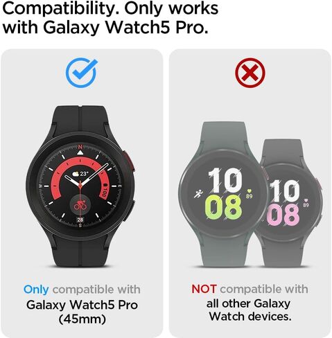 واقي شاشة زجاجي مقوى من Spigen [GlasTR EZ FIT] مصمم لساعة Galaxy Watch 5 Pro - عبوتان in Kuwait