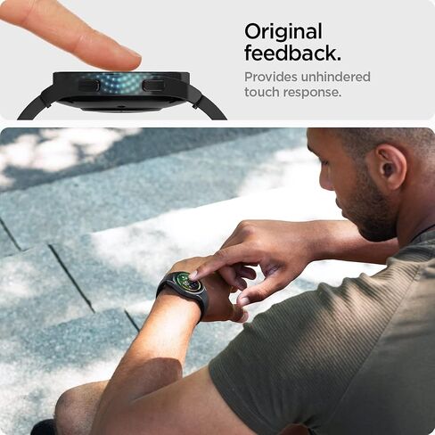 واقي شاشة زجاجي مقوى من Spigen [GlasTR EZ FIT] مصمم لساعة Galaxy Watch 5 Pro - عبوتان in Kuwait