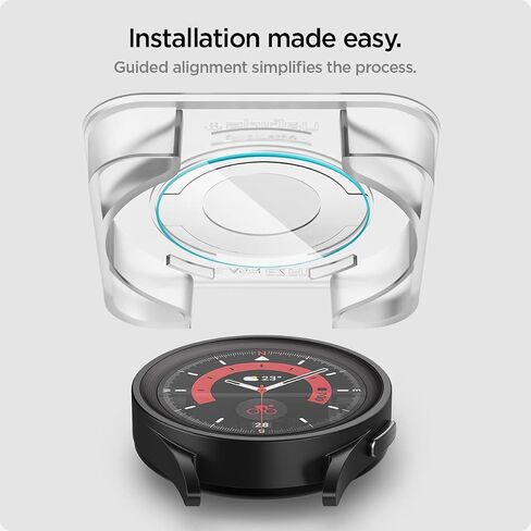 واقي شاشة زجاجي مقوى من Spigen [GlasTR EZ FIT] مصمم لساعة Galaxy Watch 5 Pro - عبوتان in Kuwait