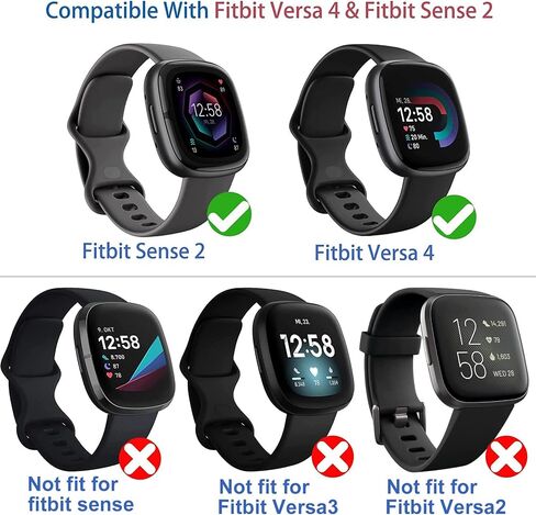 Suoman [4-Pack] for Fitbit Sense 2 /Versa 4 Screen Protector Case, Full Around Electroplate Soft TPU Bumper Around Protective Case Cover for Fitbit Sense 2/Versa 4 Smartwatch(Black+Black+Black+Black) | Full Around Electroplate Soft TPU Bumper Around Prote in Saudi Arabia