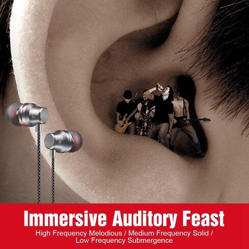TakeCase Metal Wired Earphone Professional in Ear Headset with Built-in Microphone 3.5mm in-Ear Wired Earphone Heavy Bass Sound Quality Music Sport Headset in Saudi Arabia