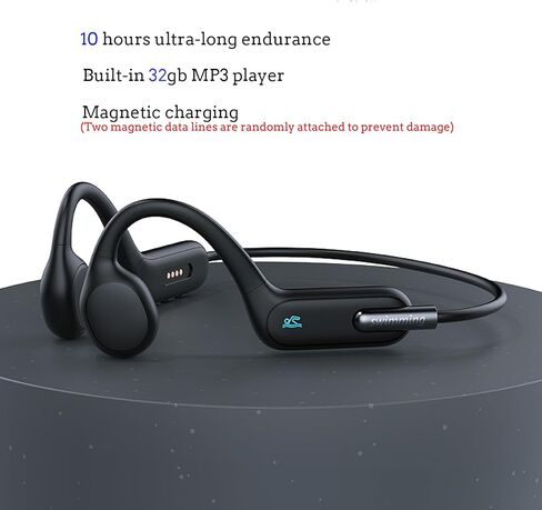 JEWUNO Bone Conduction Headphones Swimming, Underwater Headphones for Swimming, Built-in 32G Memory IP68 Waterproof, Wireless Bluetooth 5.3 Open Ear Headphones for Running, Cycling in Kuwait