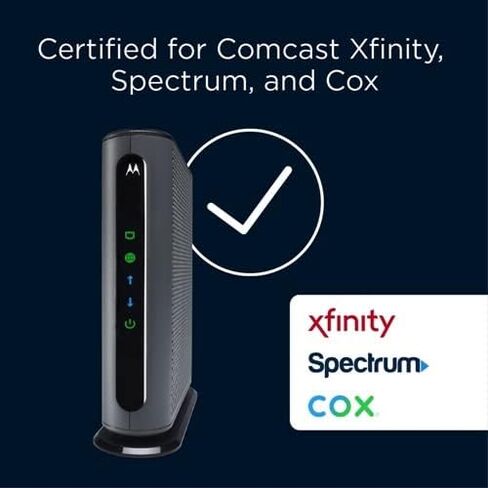 مودم كابل موتورولا 8×4، موديل MB7220، 343 ميجابت في الثانية DOCSIS 3.0، معتمد من Comcast XFINITY، كابل الوقت وارنر كوركس، برايت هاوس وغيرها (لا سلكي) in Saudi Arabia