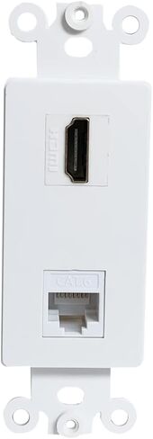 BUPLDET HDMI Ethernet Coax Decora Wall Plate Insert - HDMI CAT6 RJ45 Coaxial Keystone Insert for Midsize/Oversize Decorator Faceplate in Kuwait