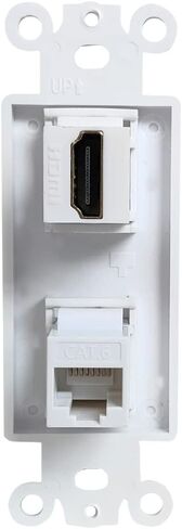 BUPLDET HDMI Ethernet Coax Decora Wall Plate Insert - HDMI CAT6 RJ45 Coaxial Keystone Insert for Midsize/Oversize Decorator Faceplate in Kuwait