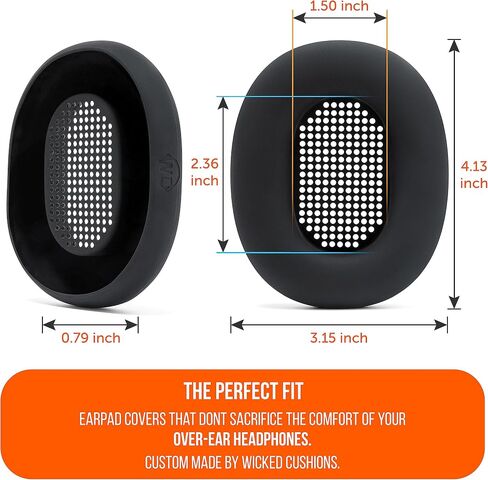 WC SweatZ XM5 - Patented Earpad Sweat Covers for Sony WH1000XM5 | Made by Wicked Cushions | Full 360 Protection, Sweatproof & Washable | Black in Kuwait