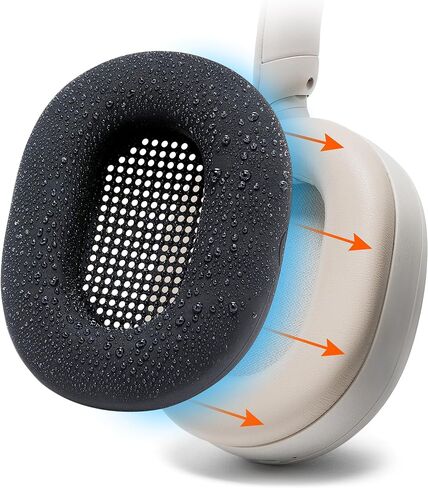 WC SweatZ XM5 - Patented Earpad Sweat Covers for Sony WH1000XM5 | Made by Wicked Cushions | Full 360 Protection, Sweatproof & Washable | Black in Kuwait