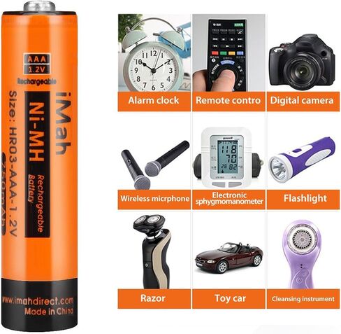 iMah 6-Pack 1.2V 750mAh Ni-MH AAA بطارية قابلة للشحن لهاتف باناسونيك اللاسلكي متوافقة أيضًا مع BK40AAABU HHR-55AAABU HHR-65AAABU HHR-75AAA/B HHR-4DPA/4B BK30AAABU BT205662 والأضواء الشمسية in Saudi Arabia