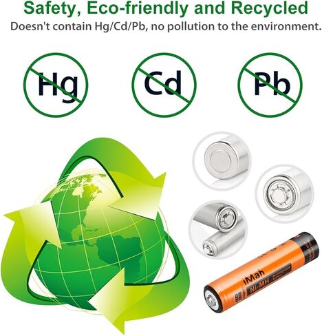 iMah 6-Pack 1.2V 750mAh Ni-MH AAA بطارية قابلة للشحن لهاتف باناسونيك اللاسلكي متوافقة أيضًا مع BK40AAABU HHR-55AAABU HHR-65AAABU HHR-75AAA/B HHR-4DPA/4B BK30AAABU BT205662 والأضواء الشمسية in Saudi Arabia
