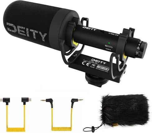 ميكروفون Deity V-Mic D4، ميكروفون فيديو Shotgun اتجاهي متوافق مع كاميرا DSLR/iPhone/Android الذكي/الكمبيوتر المحمول مع حامل الصدمات، يدعم الإخراج الرقمي USB-C للكمبيوتر الشخصي، عمر البطارية 60 ساعة in Kuwait