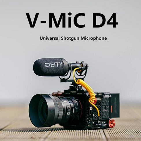ميكروفون Deity V-Mic D4، ميكروفون فيديو Shotgun اتجاهي متوافق مع كاميرا DSLR/iPhone/Android الذكي/الكمبيوتر المحمول مع حامل الصدمات، يدعم الإخراج الرقمي USB-C للكمبيوتر الشخصي، عمر البطارية 60 ساعة in Kuwait