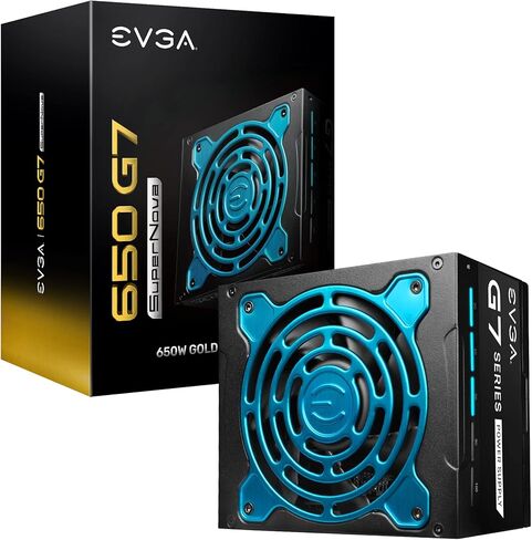 EVGA Supernova 650 G7, 80 Plus Gold 650W, Fully Modular, Eco Mode with FDB Fan, 10 Year Warranty, Includes Power ON Self Tester, Compact 130mm Size, Power Supply 220-G7-0650-X1 in Saudi Arabia