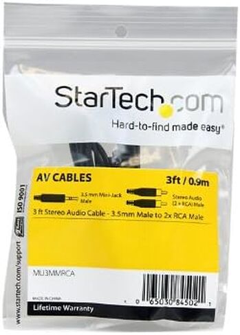 StarTech 6in 3.5mm to RCA Audio Y-Cable, Male to 2x RCA Female (MUMFRCA) in Kuwait