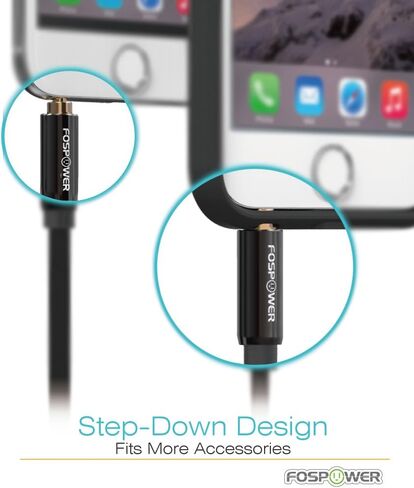كابل صوت FosPower بطول 25 قدمًا (عبوتان)، كابل صوت ستيريو 3.5 ملم مساعد قصير ذكر إلى ذكر للسيارة، Apple iPhone، iPod، iPad، Samsung Galaxy، HTC، LG، Google Pixel، Tablet والمزيد in Kuwait