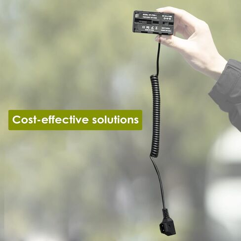 كابل طاقة ملفوف على شكل حرف D إلى بطارية الدمية NP-F550 متوافق مع سوني NP-F550/770/570 NP-F970، ضوء LED للطاقة، شاشة Feelworld Atomos Ninja/Shinobi لبطارية تركيب على شكل V in Kuwait