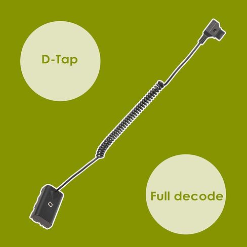 كابل طاقة ملفوف على شكل حرف D إلى بطارية الدمية NP-F550 متوافق مع سوني NP-F550/770/570 NP-F970، ضوء LED للطاقة، شاشة Feelworld Atomos Ninja/Shinobi لبطارية تركيب على شكل V in Kuwait