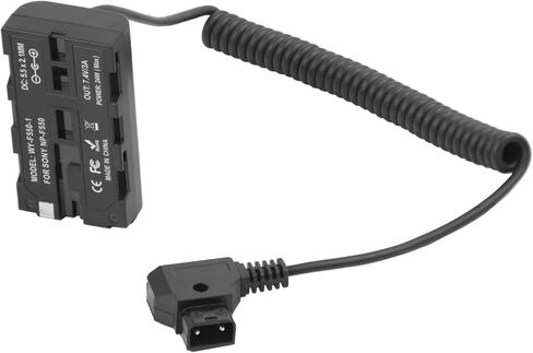 كابل طاقة ملفوف على شكل حرف D إلى بطارية الدمية NP-F550 متوافق مع سوني NP-F550/770/570 NP-F970، ضوء LED للطاقة، شاشة Feelworld Atomos Ninja/Shinobi لبطارية تركيب على شكل V in Kuwait