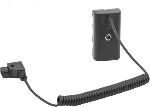 كابل طاقة ملفوف على شكل حرف D إلى بطارية الدمية NP-F550 متوافق مع سوني NP-F550/770/570 NP-F970، ضوء LED للطاقة، شاشة Feelworld Atomos Ninja/Shinobi لبطارية تركيب على شكل V in Kuwait