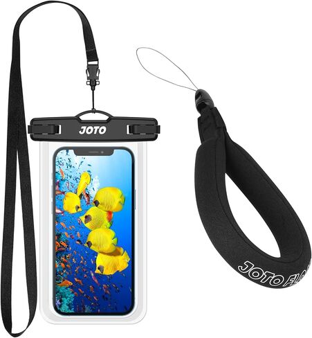 حقيبة JOTO 1 مقاومة للماء + 1 حزام معصم عائم للكاميرا iPhone 14 Plus 14 Pro Max iPhone 13 Pro Max Mini 12 11 Pro Max Xs Max XR X 8 7 6S Plus SE Galaxy S20 Ultra S10 حتى 7 بوصات - أسود in Kuwait