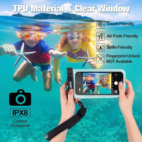 حقيبة JOTO 1 مقاومة للماء + 1 حزام معصم عائم للكاميرا iPhone 14 Plus 14 Pro Max iPhone 13 Pro Max Mini 12 11 Pro Max Xs Max XR X 8 7 6S Plus SE Galaxy S20 Ultra S10 حتى 7 بوصات - أسود in Kuwait