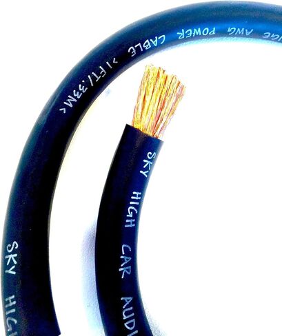 50 ft CCA 1/0 Gauge Oversized Black Power Ground Wire Sky High Car Audio in Saudi Arabia