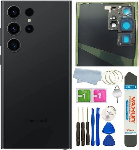 Galaxy S23 Ultra Back Glass Cover Housing Door Replacement for Samsung Galaxy S23 Ultra 5G Back Glass Cover with Pre-Install Tapes (Not Suitable for S23 / S23+ Plus) (Phantom Black) in Kuwait