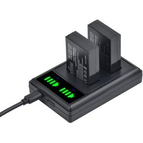 Pickle Power LP-E12 Battery and LED Dual USB Charger for Canon EOS M50, M50 Mark II, M, M2, M10, M100, M200, Rebel SL1, PowerShot SX70 HS Digital Camera in Kuwait