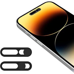 Front Camera Cover,Webcam Cover Compatible for Phone 14Pro/14 Pro Max/15/15Plus/15Pro/15Pro Max,Protect Privacy and Security,Not Affect Face ID, 2 Pack-Black