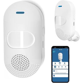 منبه لاسلكي بمستشعر حركة بي اي ار: منبه كاشف حركة واي فاي مع صفارة 100 ديسيبل، تحكم من خلال تطبيق تويا، منبه صوتي وضوء، كاشف انذار بالاشعة تحت الحمراء مع شحن USB، متوافق مع اليكسا in Kuwait