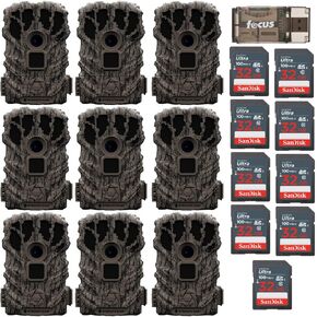 مجموعة كاميرا Stealth Cam Browtine بدقة 14 ميجابكسل (4 عبوات) مع بطاقة ذاكرة سعة 32 جيجابايت (4 عبوات) وقارئ بطاقات (9 عناصر) in Kuwait