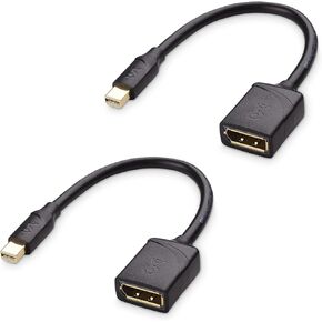 Cable Matters 2-Pack 32.4Gbps 8K Mini DisplayPort إلى DisplayPort 1.4 محول (Mini DP إلى DP 1.4) باللون الأسود - 8K@60 هرتز، دقة 4K@120 هرتز جاهزة - Thunderbolt وThunderbolt 2 Port متوافق in Kuwait