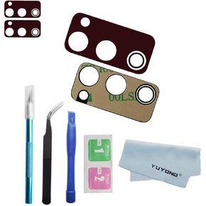 YUYOND قطعتان بديلتان للعدسة الزجاجية الأصلية للكاميرا الخلفية لهاتف Samsung Galaxy S20 FE 6.5 بوصة (جميع شركات النقل) لاصقة مثبتة مسبقًا مع مجموعة أدوات (غير مناسبة S20 6.2 بوصة) (أخضر سحابي) in Kuwait