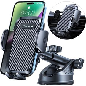 Rorhxia Phone Mount for Car [2023 Upgraded Most Stable and Convenient Suction Cup] 3 in 1 Dashboard Vent Windshield Cell Phone Holder Car Fit for iPhone 15 14 13 12 Pro Max Samsung S23 All Phones