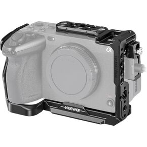 NEEWER FX3/FX30 Camera Cage with HDMI Cable Clamp, NATO Rail, 3/8" ARRI Locating Holes, 1/4" Threads Compatible with Sony FX3 FX30/Original XLR Handle, Compatible with DJI RS2 RS3 Gimbal, CA011