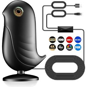 هوائي تلفزيون معزز للإشارة 2023 مع نطاق تغطية يزيد عن 560 ميلًا يدعم 4K 8K 1080p للتلفزيون عالي الدقة الذكي وأجهزة التلفزيون القديمة، معزز الإشارة الداخلية، كابل HDTV بطول 18 قدمًا in Kuwait