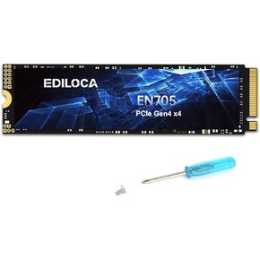 Ediloca EN760 SSD مع مبدد حرارة 2 تيرابايت PCIe Gen4، NVMe M.2 2280، ما يصل إلى 4800 ميجابايت/ثانية، محرك أقراص الحالة الصلبة الداخلي، ذاكرة تخزين مؤقت ديناميكية SLC، متوافق مع PS5 والكمبيوتر الشخصي in Kuwait