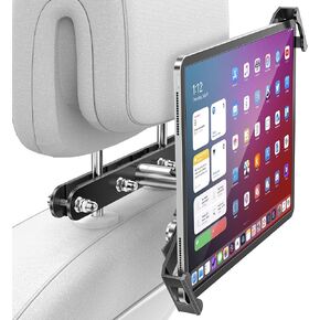 AboveTEK Tablet Holder for Car Headrest- Anti-Theft iPad Car Holder Back Seat, Secure Locking System with 360° Swivel, Universal for 4-11" Tablets, Durable Aluminum Mount for Travel & Business, Black in Saudi Arabia
