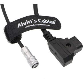Alvin's Cables BMPCC 4K to Safe D-Tap Power Cable for Blackmagic Pocket Cinema Camera 4K Gold Mount V-Mount Battery Weipu 2 Pin Female to P-Tap