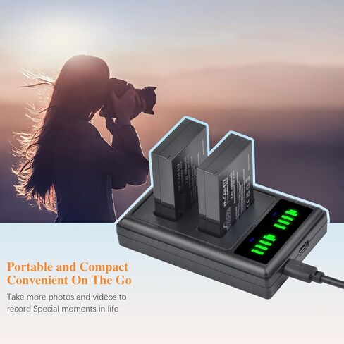 بطارية Pickle Power LP-E12 وشاحن USB مزدوج LED لكاميرا Canon PowerShot SX70 HS، EOS M M2 M10 M50 M100 M200، M50 Mark II، Rebel SL1 الرقمية in Kuwait