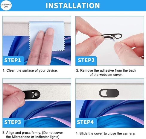 مجموعة California JOS 8 (6 قياسية + 1 متوسطة + 1 كبيرة) غطاء كاميرا ويب رفيع للغاية مقاس 0.03 بوصة مانع للكاميرا لحماية خصوصيتك لأجهزة MacBook Air، والكمبيوتر المحمول، وiPad، وiMac، والكمبيوتر الشخصي، وiPhone in Kuwait