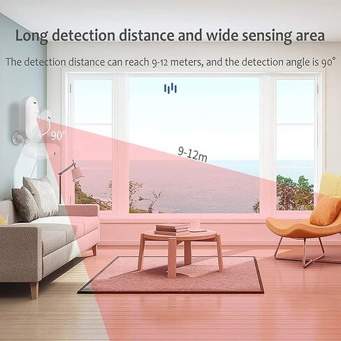 منبه لاسلكي بمستشعر حركة بي اي ار: منبه كاشف حركة واي فاي مع صفارة 100 ديسيبل، تحكم من خلال تطبيق تويا، منبه صوتي وضوء، كاشف انذار بالاشعة تحت الحمراء مع شحن USB، متوافق مع اليكسا in Kuwait