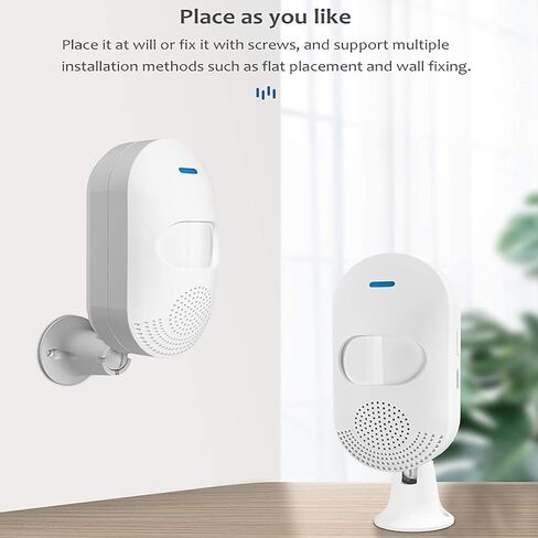 منبه لاسلكي بمستشعر حركة بي اي ار: منبه كاشف حركة واي فاي مع صفارة 100 ديسيبل، تحكم من خلال تطبيق تويا، منبه صوتي وضوء، كاشف انذار بالاشعة تحت الحمراء مع شحن USB، متوافق مع اليكسا in Kuwait