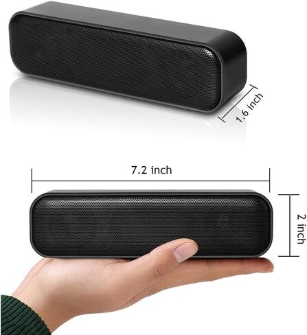 USB Computer Speaker,USB Powered Mini Soundbar Speaker,Laptop Stereo Speakers with Space Saving Design for Computer Laptop Desktop PC Dorm Offce Desk Restaurant in Saudi Arabia