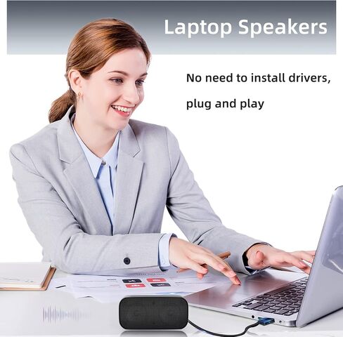 مكبر صوت USB للكمبيوتر المكتبي، مكبر صوت صغير محمول للكمبيوتر الشخصي، أسود in Kuwait